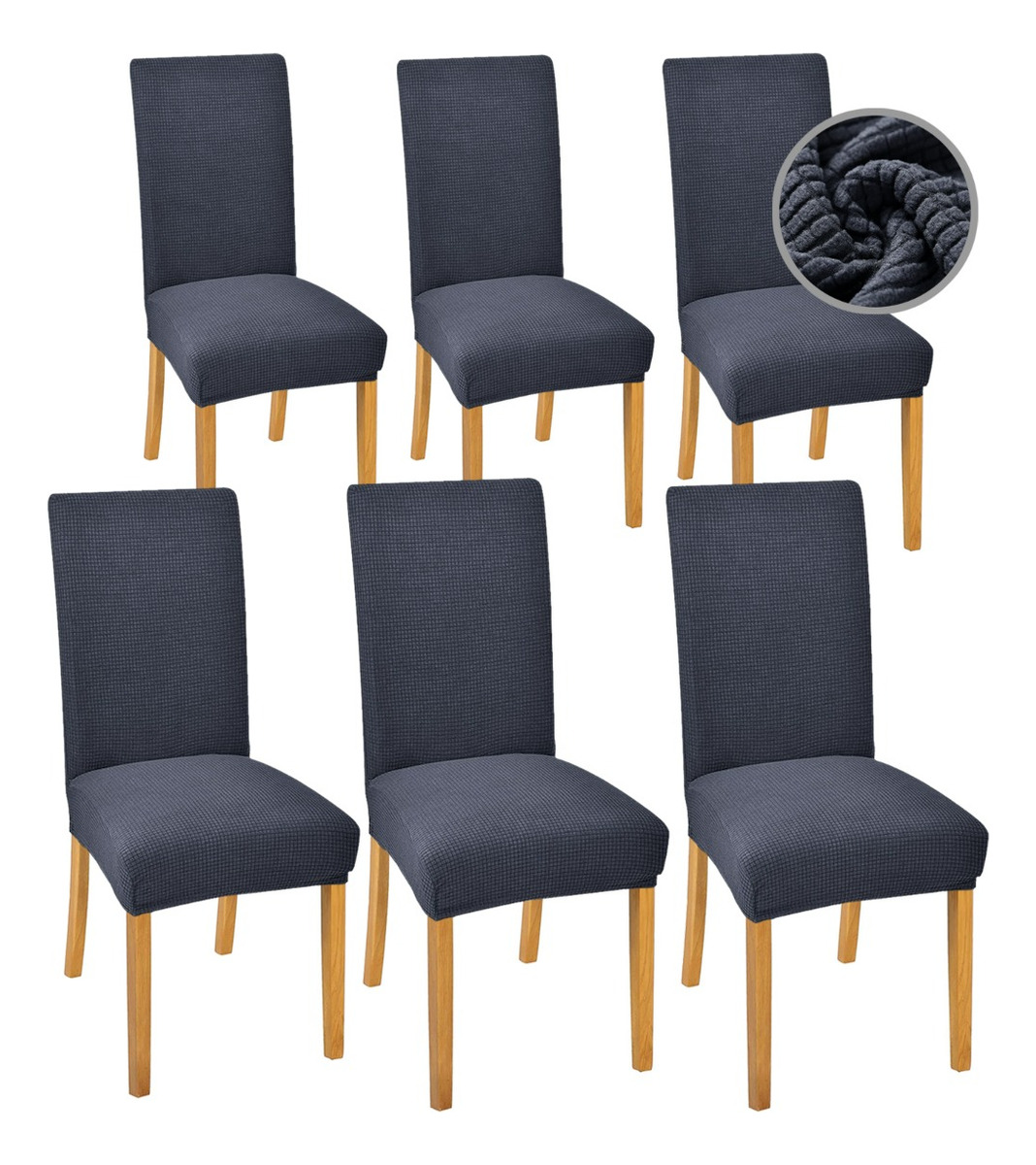 Foto 2 pulgar | Fundas Protectoras para Silla de Comedor Wünd Removibles Gris 6 Piezas