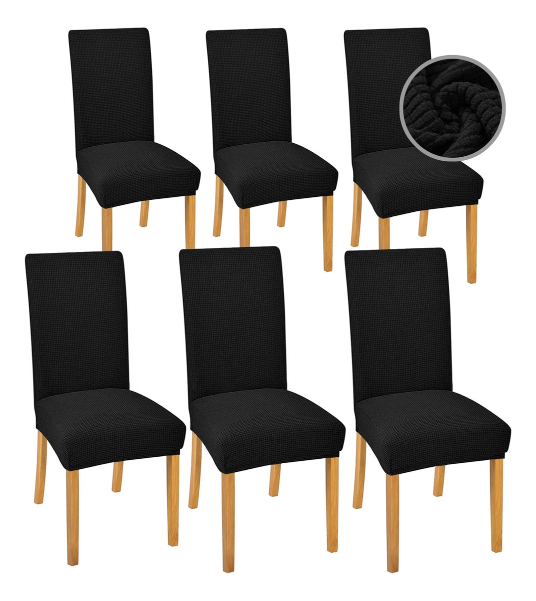 Fundas Protectoras para Silla de Comedor Wünd Removibles Negro 6 Piezas $1,102