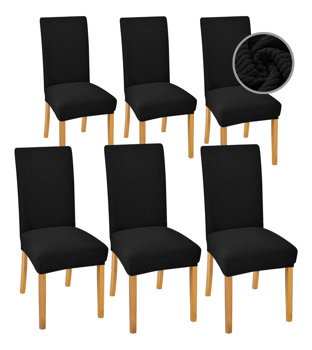 Foto 2 pulgar | Fundas Protectoras para Silla de Comedor Wünd Removibles Negro 6 Piezas