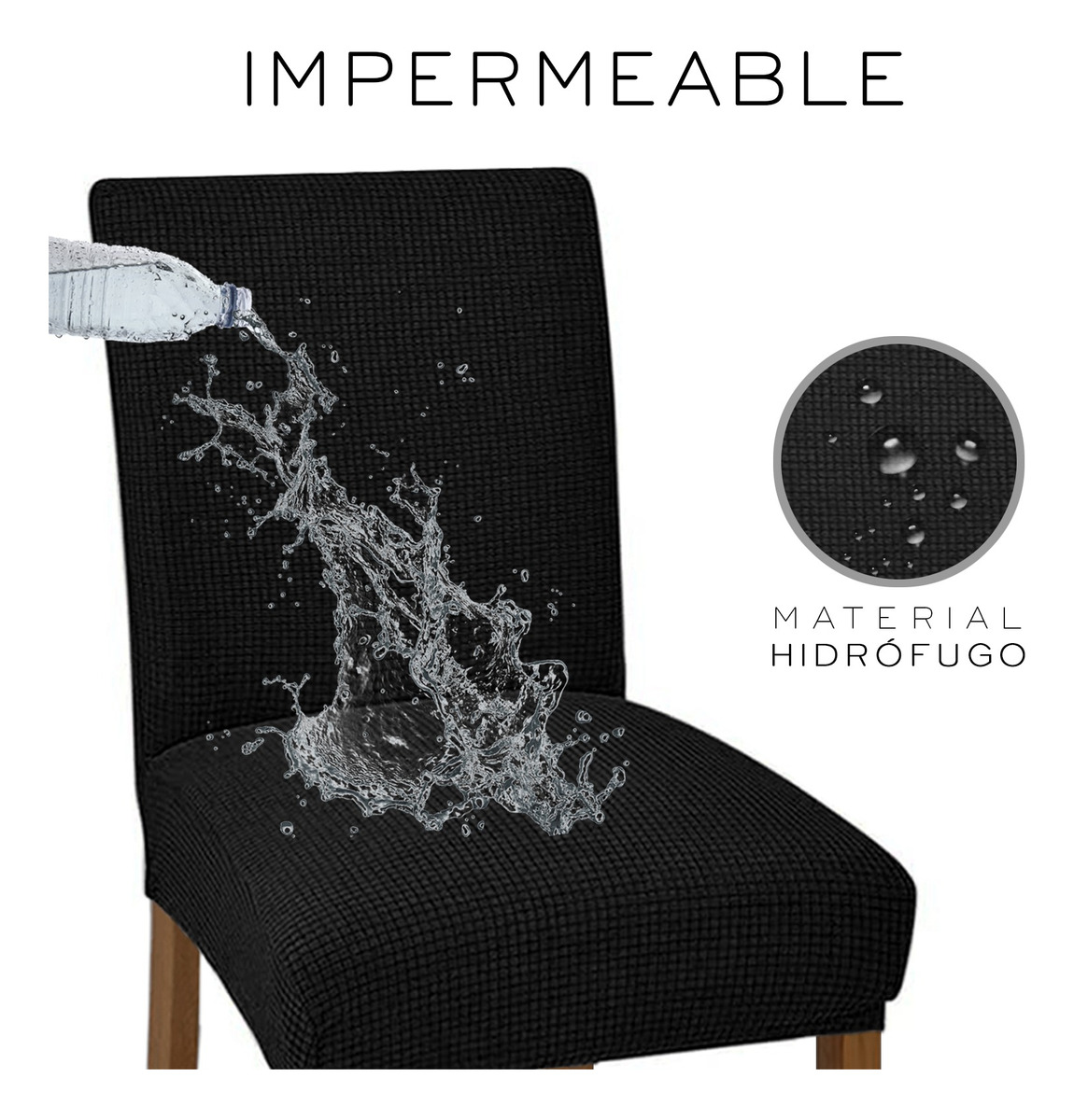 Foto 4 pulgar | Fundas Protectoras para Silla de Comedor Wünd Removibles Negro 6 Piezas