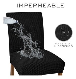 Foto 3 | Fundas Protectoras para Silla de Comedor Wünd Removibles Negro 6 Piezas