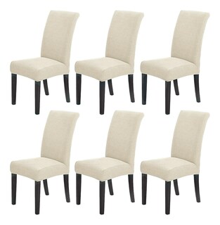 Foto 1 | Fundas Elásticas Protectoras para Sillas de Comedor Removibles Beige 6 piezas