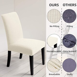 Foto 2 | Fundas Elásticas Protectoras para Sillas de Comedor Removibles Beige 6 piezas