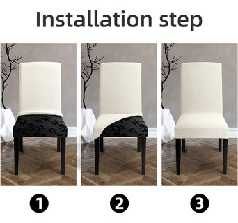Foto 3 | Fundas Elásticas Protectoras para Sillas de Comedor Removibles Beige 6 piezas
