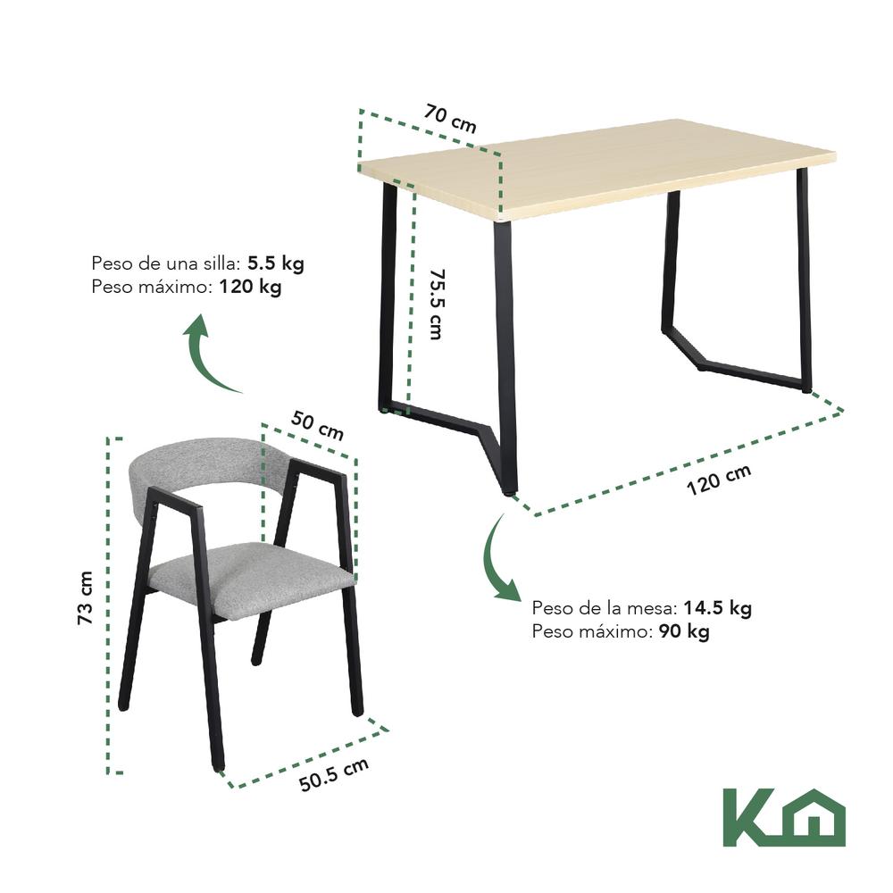 Foto 6 pulgar | Sillas Juego de Comedor con Mesa KingsHouse para 4 Personas