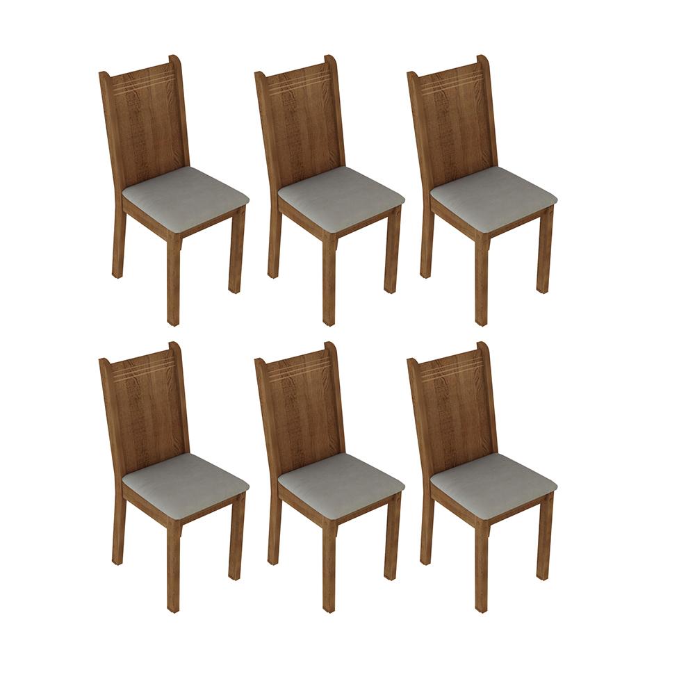 Foto 2 | Kit 6 Sillas De Comedor 4290 Madesa Marron Beige