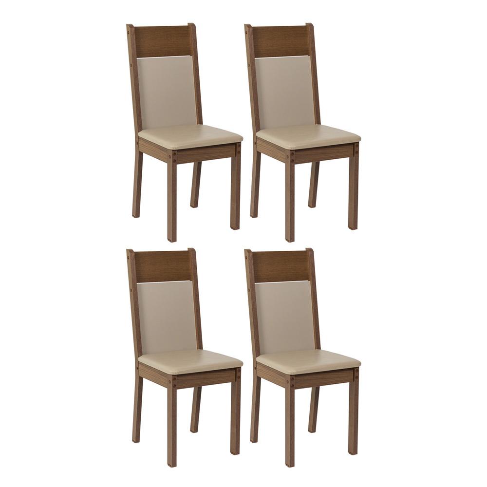 Foto 3 pulgar | Kit 4 Sillas De Comedor Madesa Marron Crema