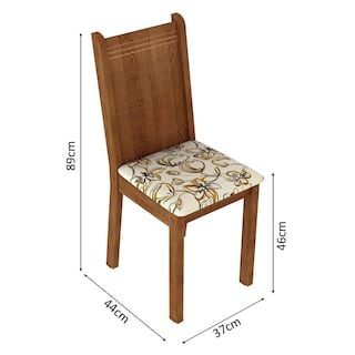 Foto 2 | Kit 6 Sillas De Comedor 4290 Madesa Marron Lirio Beige