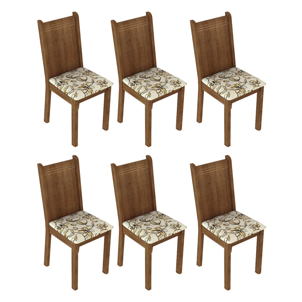 Foto 4 pulgar | Kit 6 Sillas De Comedor 4290 Madesa Marron Lirio Beige
