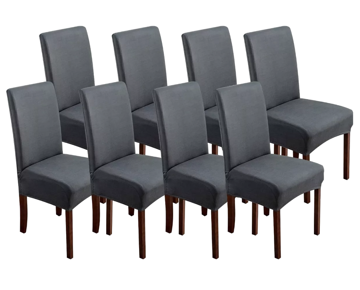 Foto 2 pulgar | Fundas Elásticas Protectoras para Sillas de Comedor Gris 8 Piezas