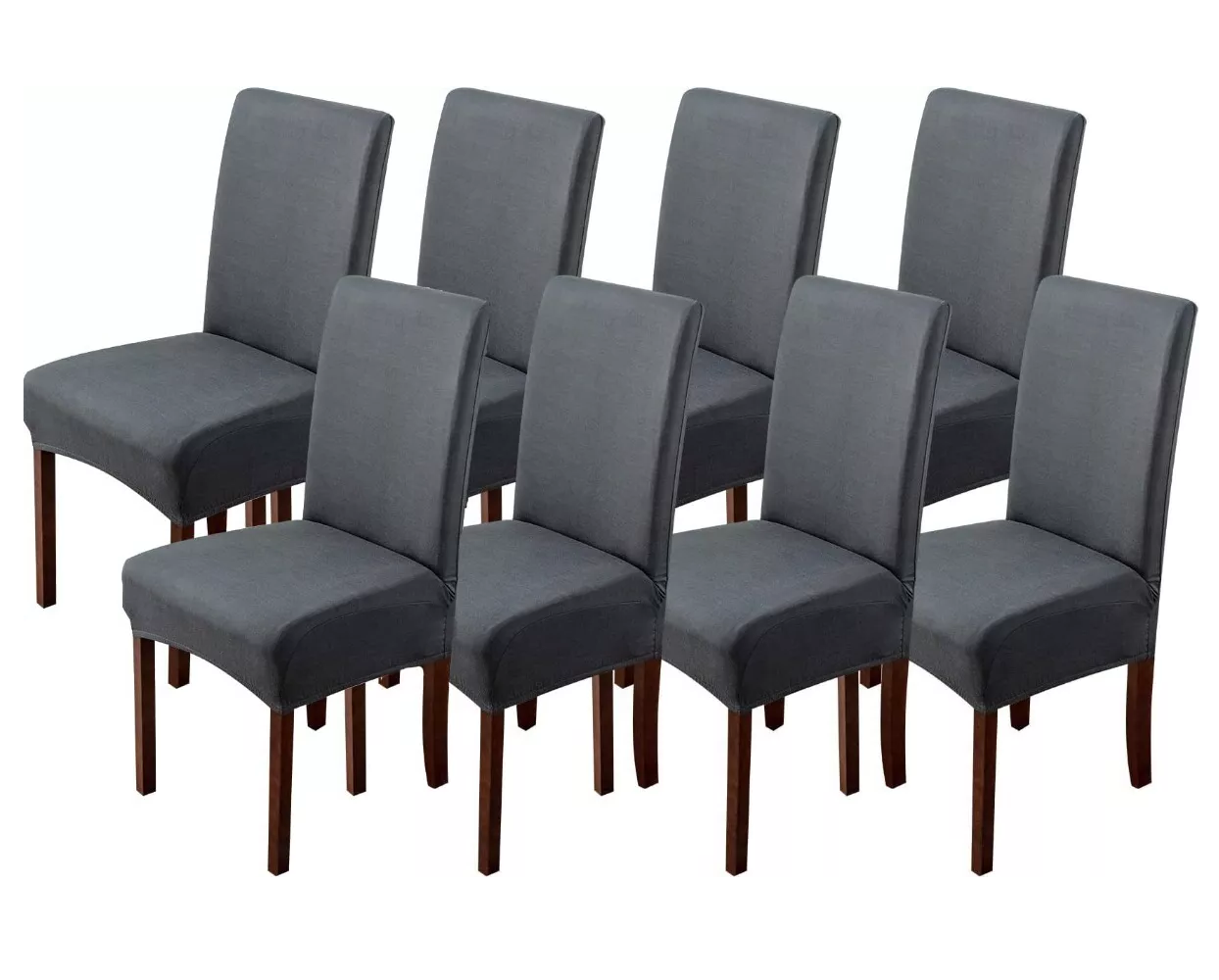 Foto 3 | Fundas Elásticas Protectoras para Sillas de Comedor Gris 8 Piezas