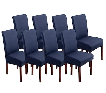 Foto 1 | Fundas para Sillas de Comedor Elásticas Azul Marino 8 Piezas