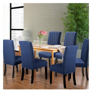 Foto 2 | Fundas para Sillas de Comedor Elásticas Azul Marino 8 Piezas