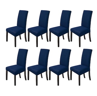 Foto 5 | Fundas para Sillas de Comedor Elásticas Azul Marino 8 Piezas