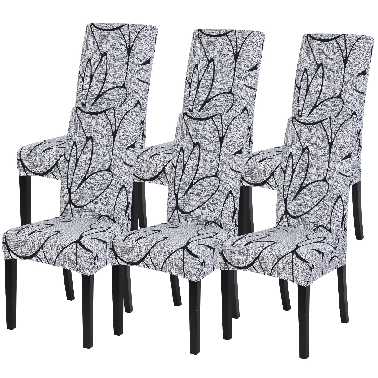 Foto 2 pulgar | Set De 6 Fundas Para Sillas De Comedor Searchi, Color Gris, Color Loto Y Blanco - Venta Internacional.