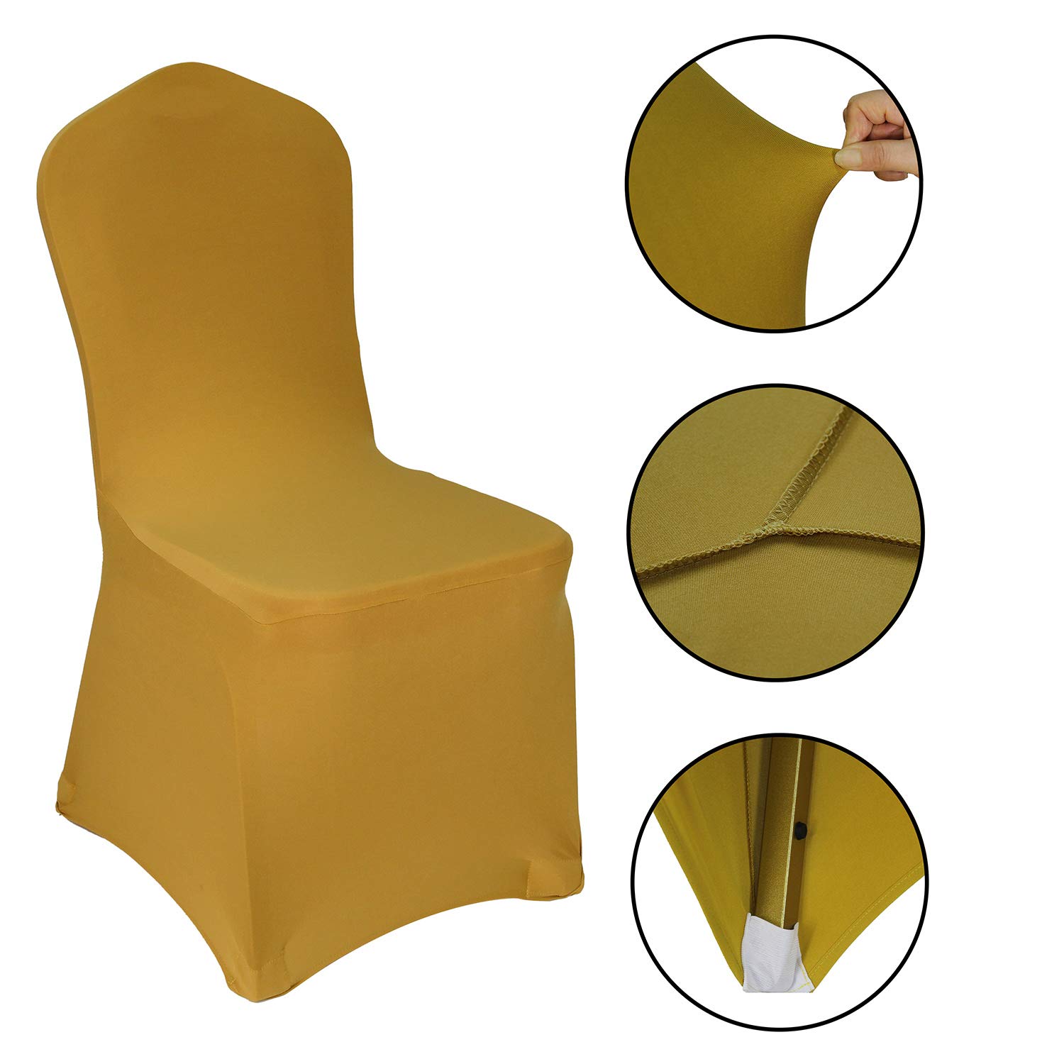 Foto 4 pulgar | Fundas Para Sillas Welmatch, Elastano Elástico Dorado, 12 Unidades - Venta Internacional.