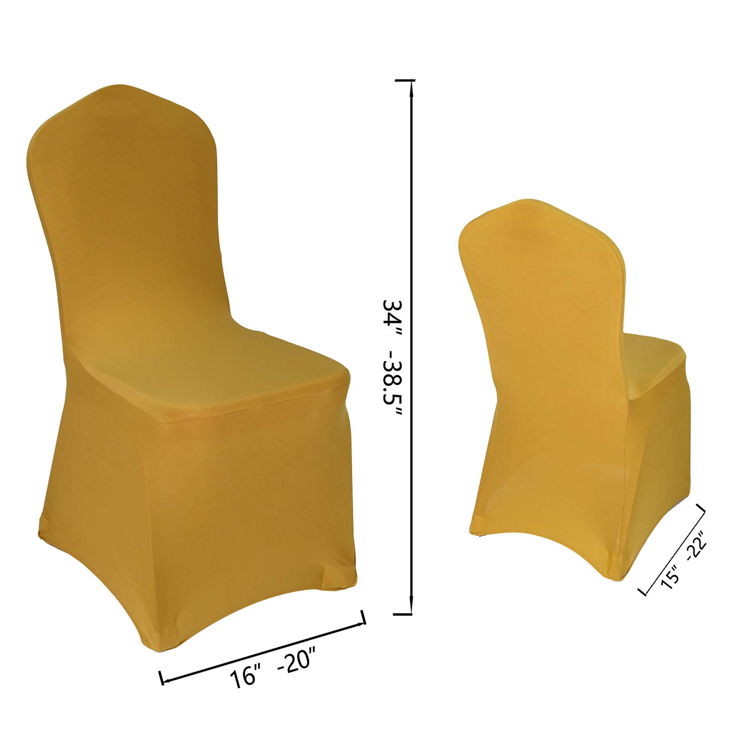 Foto 5 pulgar | Fundas Para Sillas Welmatch, Elastano Elástico Dorado, 12 Unidades - Venta Internacional.