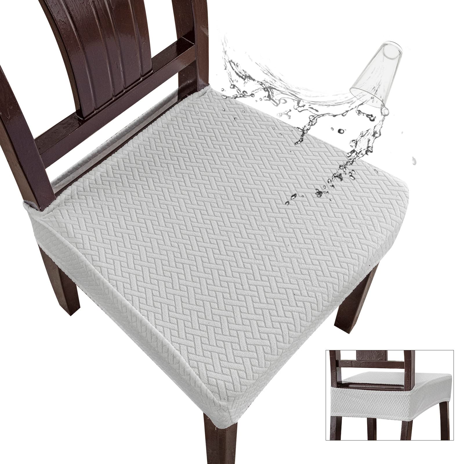 Foto 2 pulgar | Fundas Impermeables para Sillas de Comedor Genina White 6 Unidades - Venta Internacional