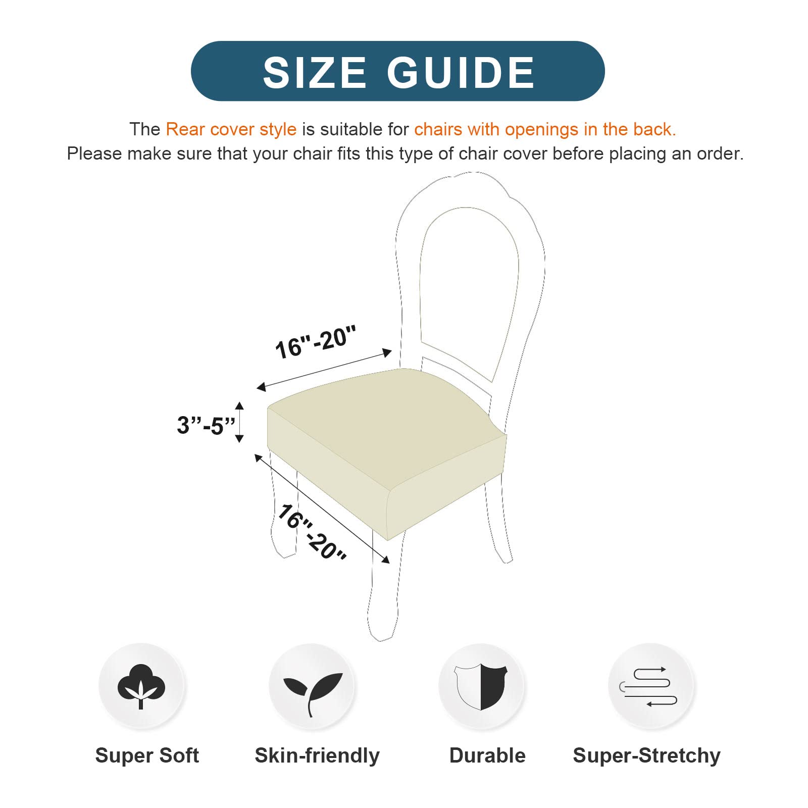 Foto 5 pulgar | Fundas Impermeables para Sillas de Comedor Genina White 6 Unidades - Venta Internacional