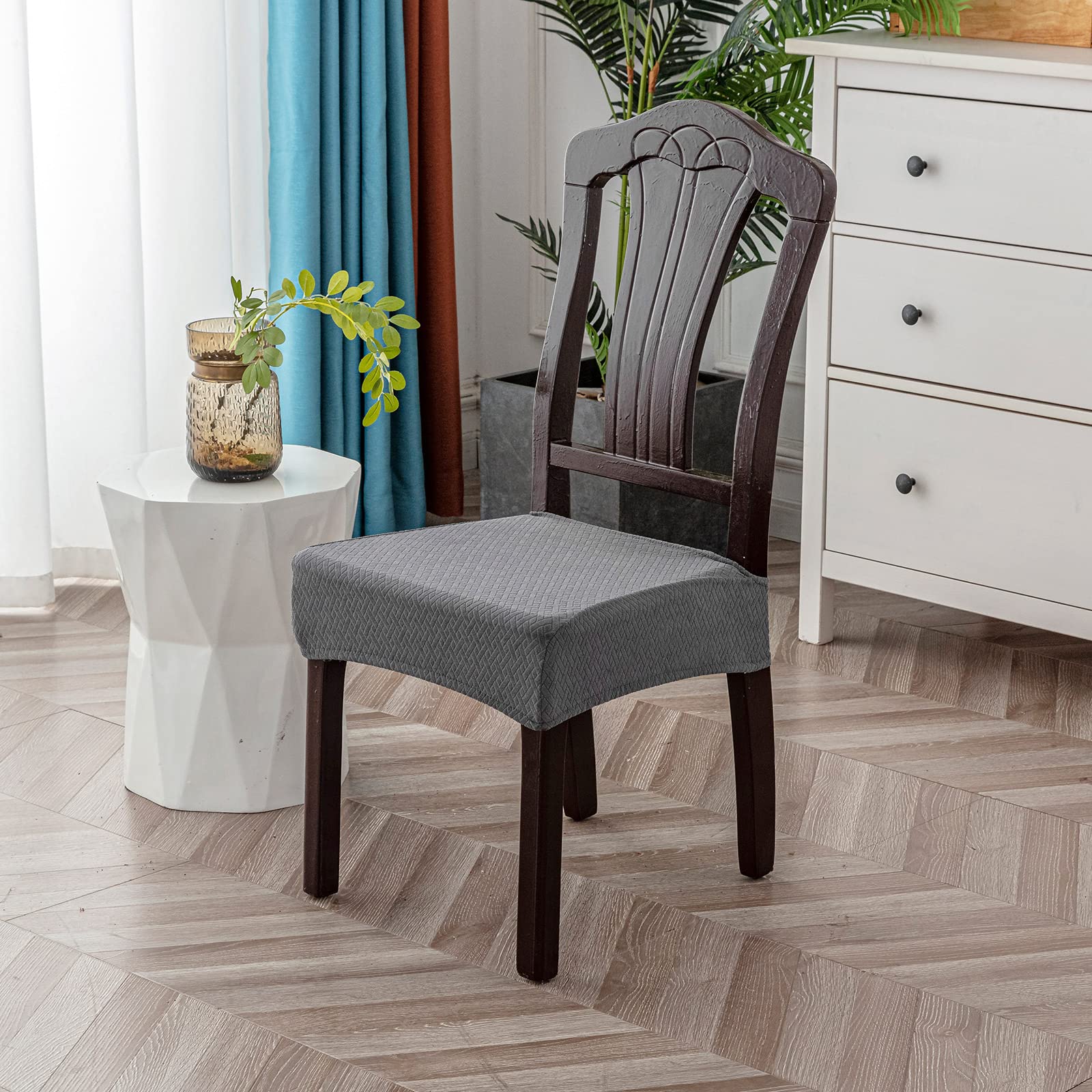 Foto 8 pulgar | Fundas Impermeables para Sillas de Comedor Genina Gris Oscuro 6 Unidades - Venta Internacional