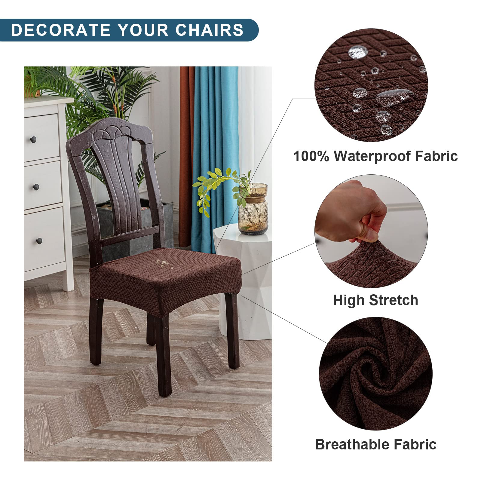 Foto 3 pulgar | Fundas Impermeables para Sillas de Comedor Genina 6 Piezas - Venta Internacional