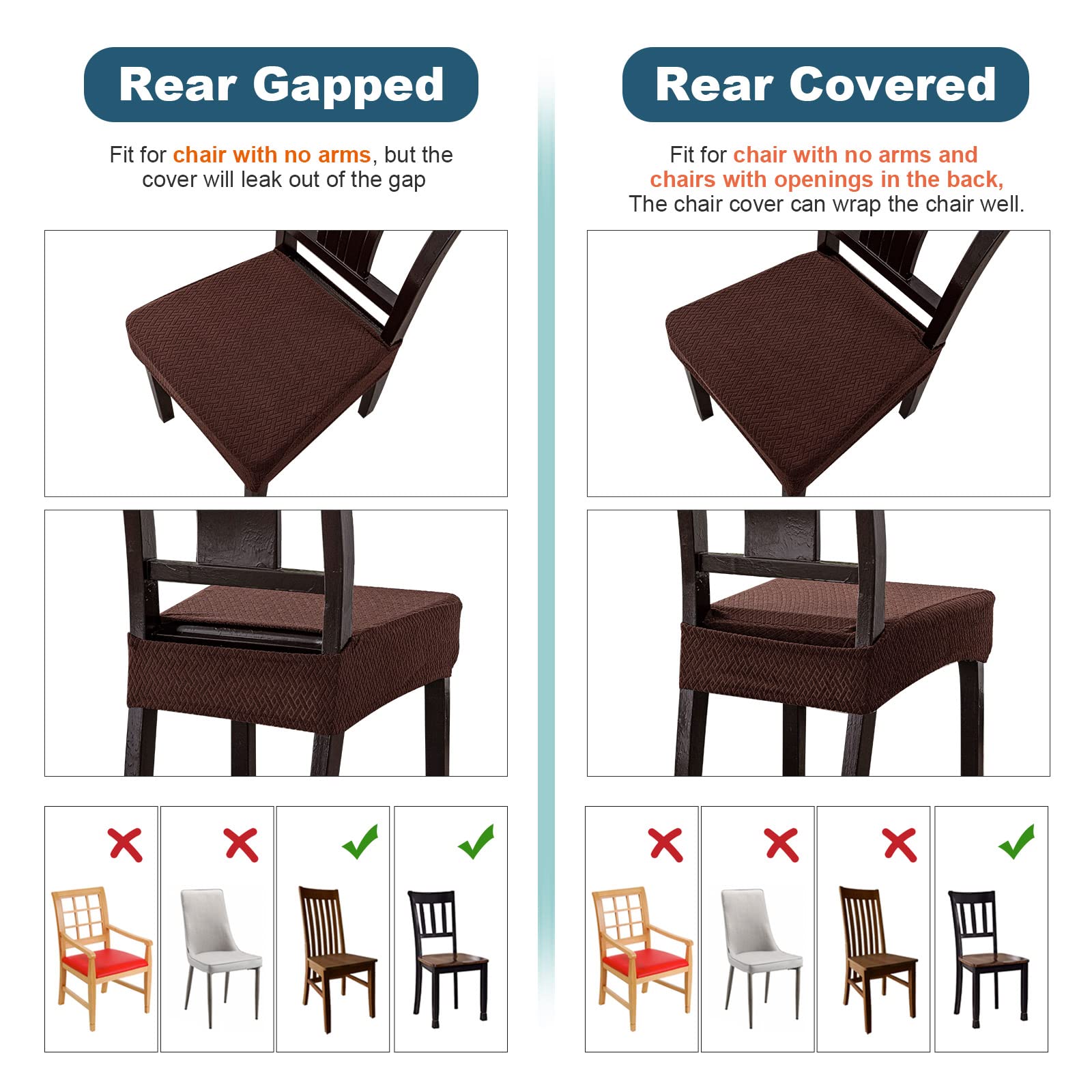 Foto 4 pulgar | Fundas Impermeables para Sillas de Comedor Genina 6 Piezas - Venta Internacional