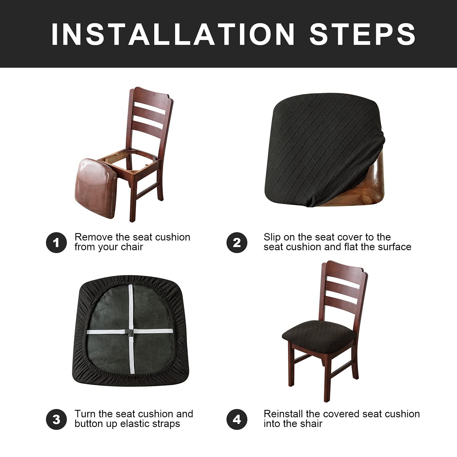 Foto 7 pulgar | Fundas De Asiento Impermeables Para Sillas De Comedor Genina (6 Unidades) - Venta Internacional.