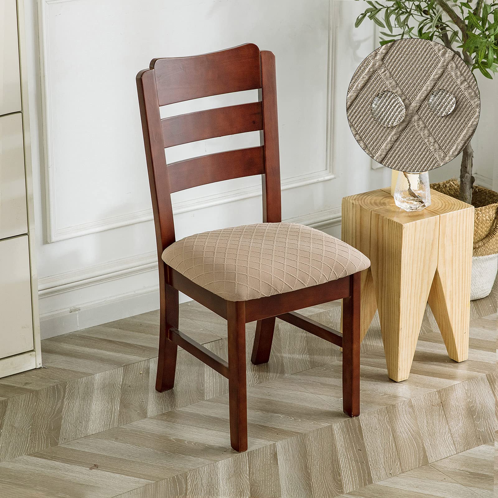 Foto 8 pulgar | Fundas De Asiento Impermeables Para Sillas De Comedor Genina (6 Unidades) - Venta Internacional.