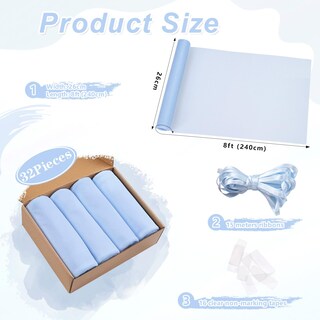 Foto 2 | Fajas Para Sillas Fanqisi, 32 Unidades, Color Azul Claro Y Transparente - Venta Internacional.