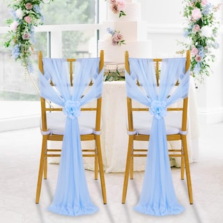 Foto 4 | Fajas Para Sillas Fanqisi, 32 Unidades, Color Azul Claro Y Transparente - Venta Internacional.