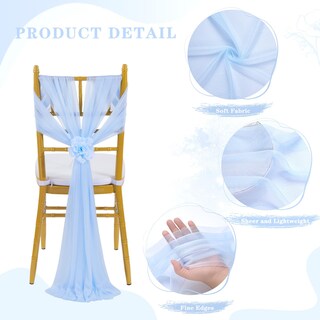 Foto 5 | Fajas Para Sillas Fanqisi, 32 Unidades, Color Azul Claro Y Transparente - Venta Internacional.