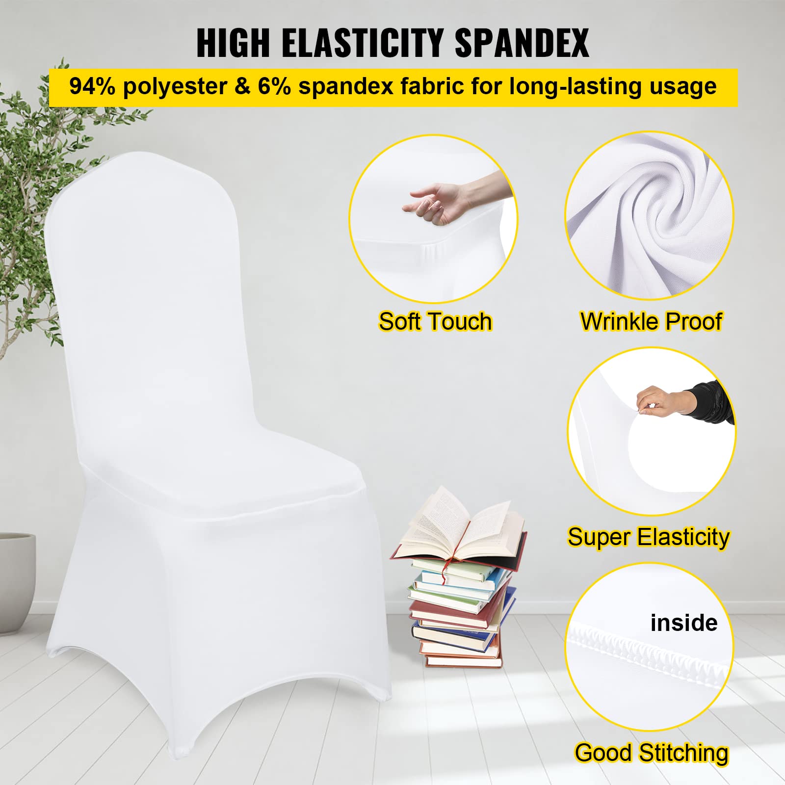 Foto 4 pulgar | Fundas Elásticas para Sillas Vevor Blancas 100 Piezas - Venta Internacional