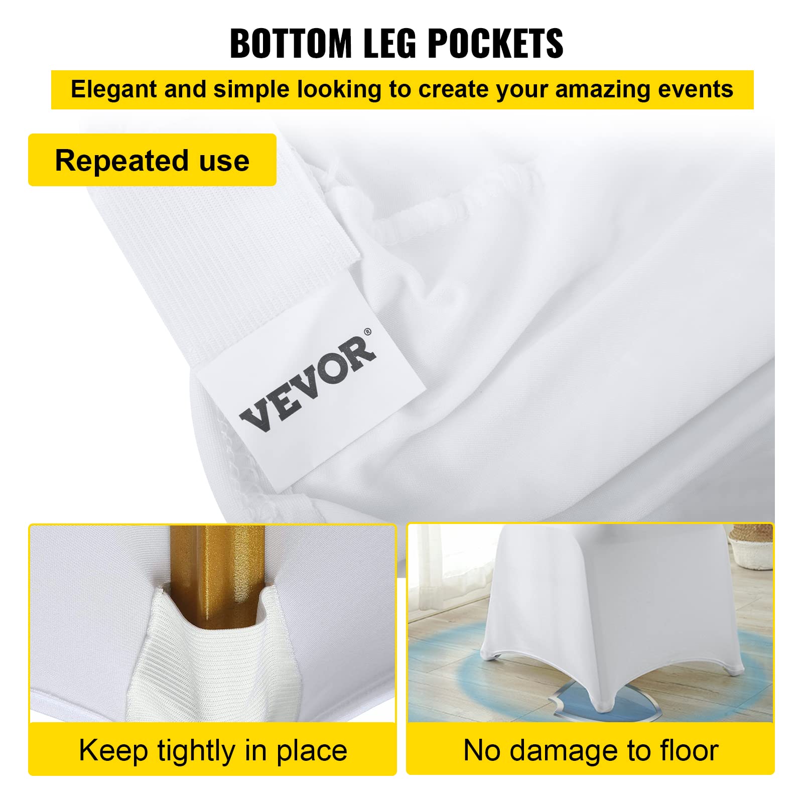 Foto 6 pulgar | Fundas Elásticas para Sillas Vevor Blancas 100 Piezas - Venta Internacional