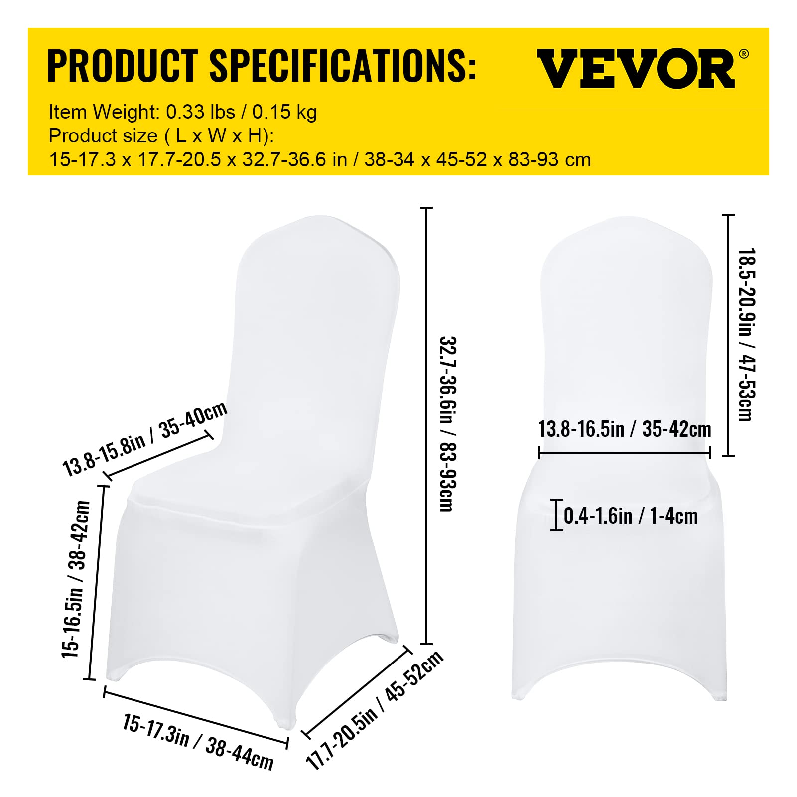 Foto 8 pulgar | Fundas Elásticas para Sillas Vevor Blancas 100 Piezas - Venta Internacional