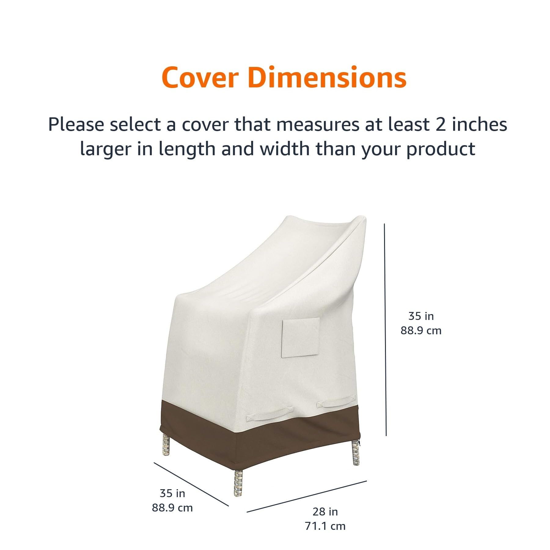 Foto 3 pulgar | Funda Para Silla Amazon Basics Con Respaldo Alto Para Patio Exterior, Color Beige - Venta Internacional.