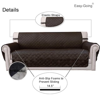 Foto 3 | Funda De Sofá Fácil De Usar Y Reversible Para Sofá De 3 Cojines Chocola - Venta Internacional.