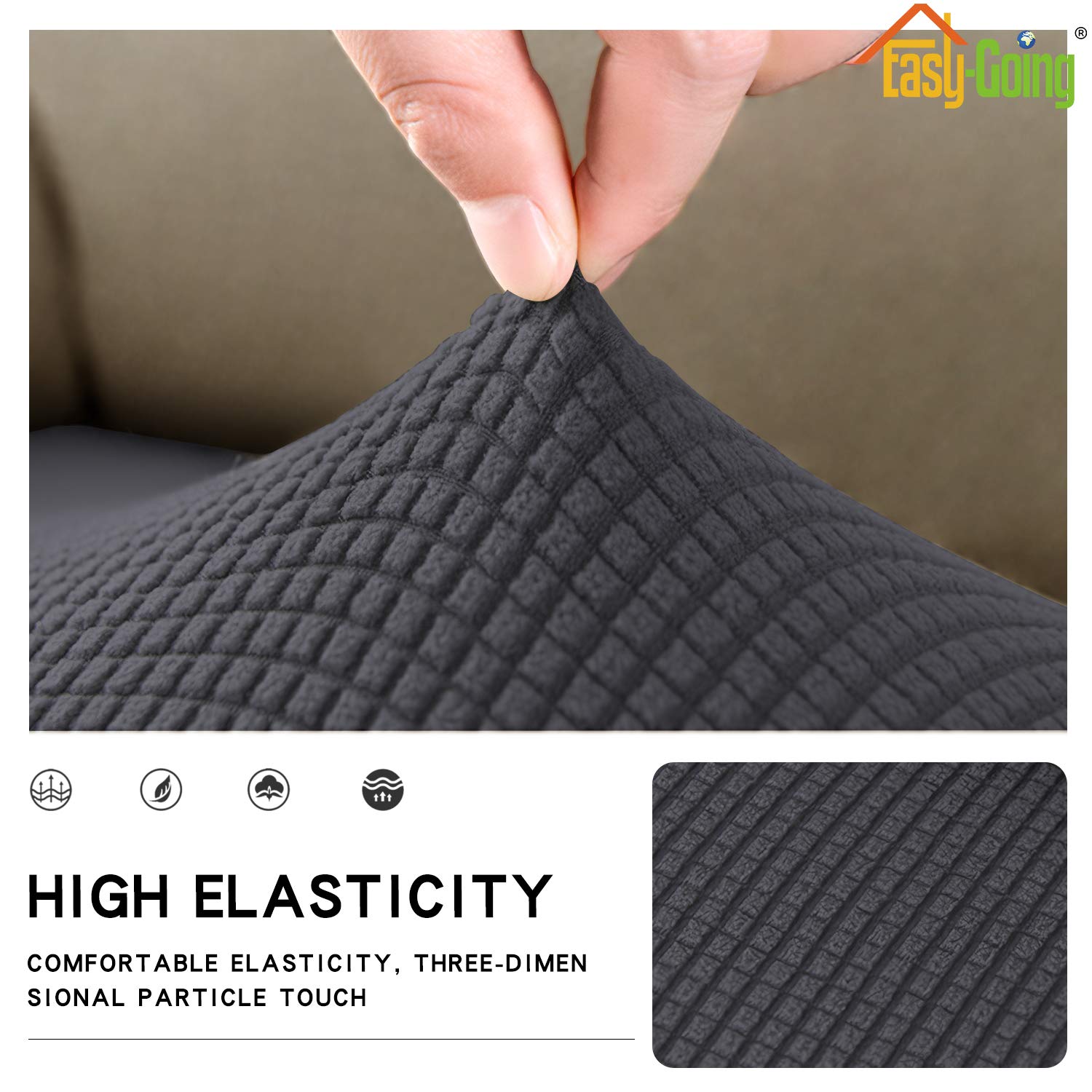 Foto 5 pulgar | Funda De Cojín Para Sofá Elástico, Fácil De Llevar, Gris Oscuro - Venta Internacional.