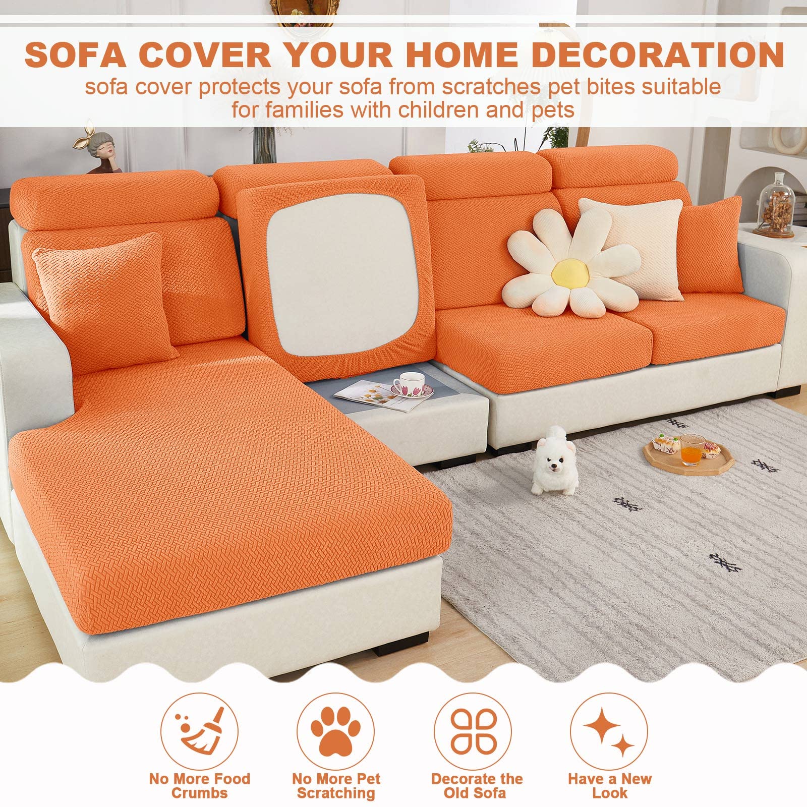Foto 5 pulgar | Fundas De Cojín De Sofá Ele Eleoption Para Sofá Seccional En Forma De L - Venta Internacional.