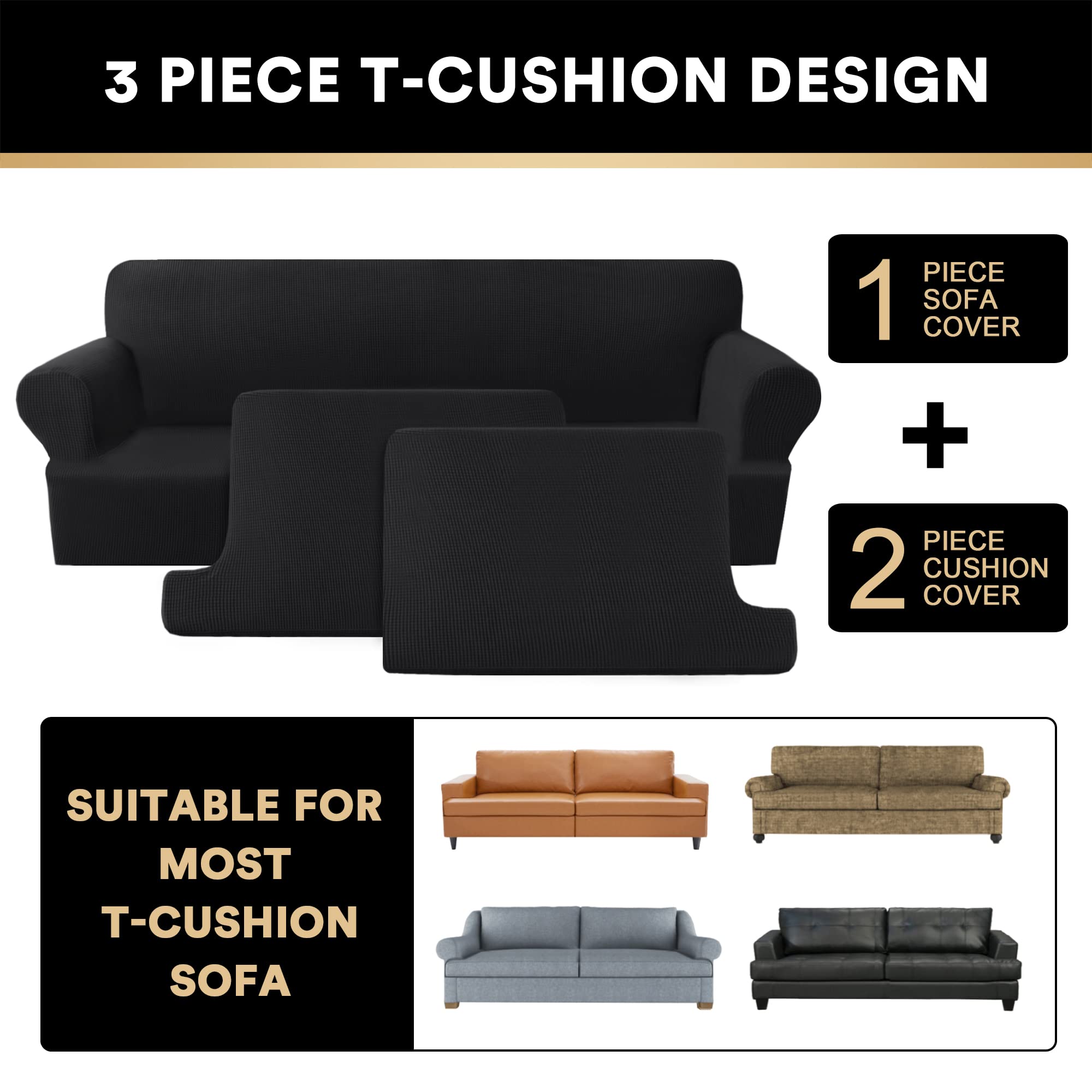Foto 4 pulgar | Sofá Con Cojín Princedeco En T De Slipcover, 3 Piezas Para Sofá De 2,2 M - Venta Internacional.