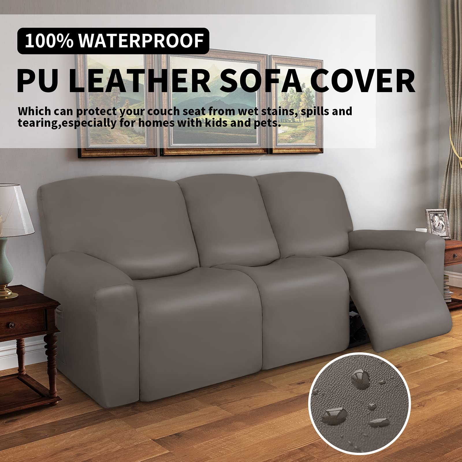 Foto 3 pulgar | Sofá Reclinable, Cómodo De Llevar, De Piel Sintética, Impermeable - Venta Internacional.