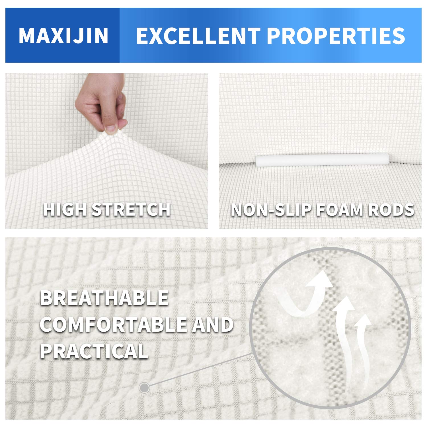 Foto 6 pulgar | Funda De Sofá Maxijin Super Stretch Para Sofá De 3 Cojines - Venta Internacional.