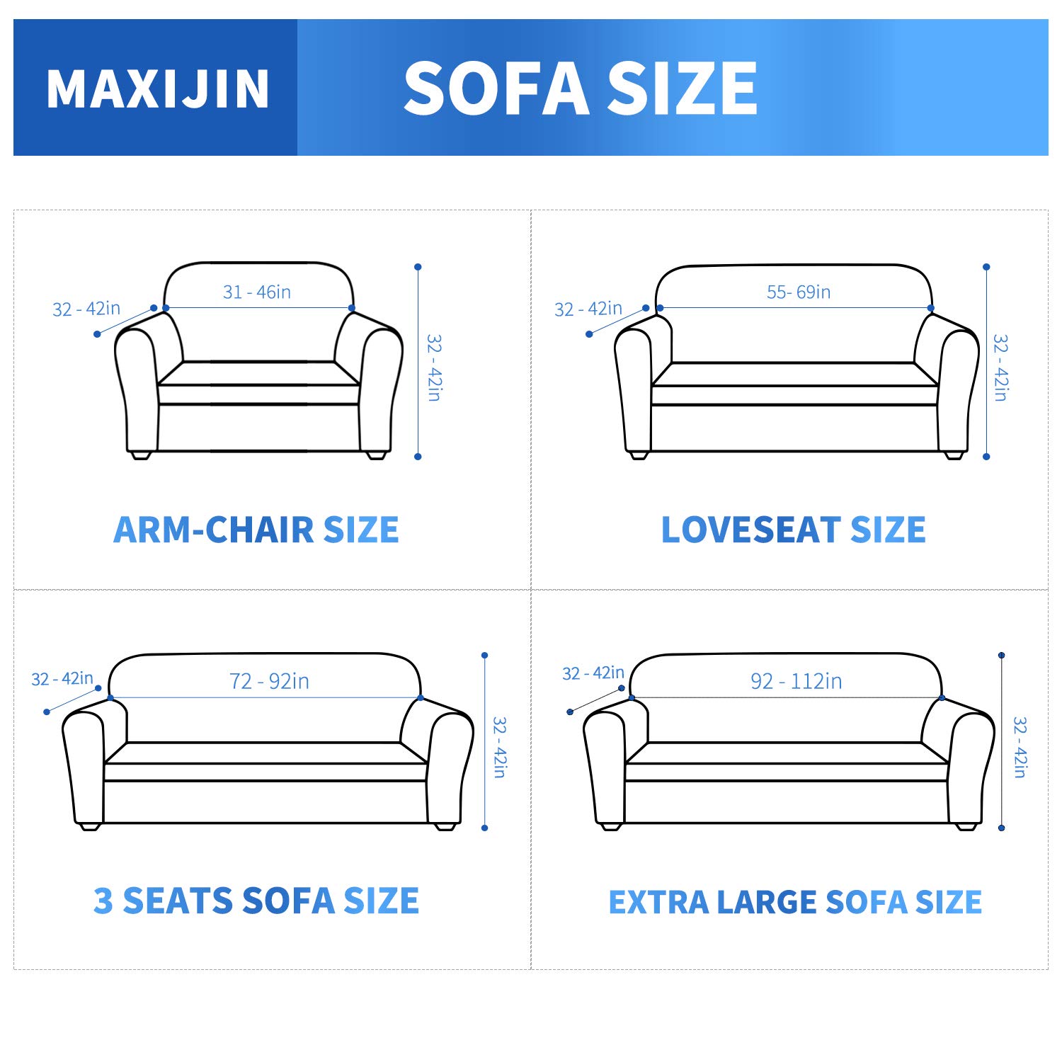 Foto 7 pulgar | Funda De Sofá Maxijin Super Stretch Para Sofá De 3 Cojines - Venta Internacional.