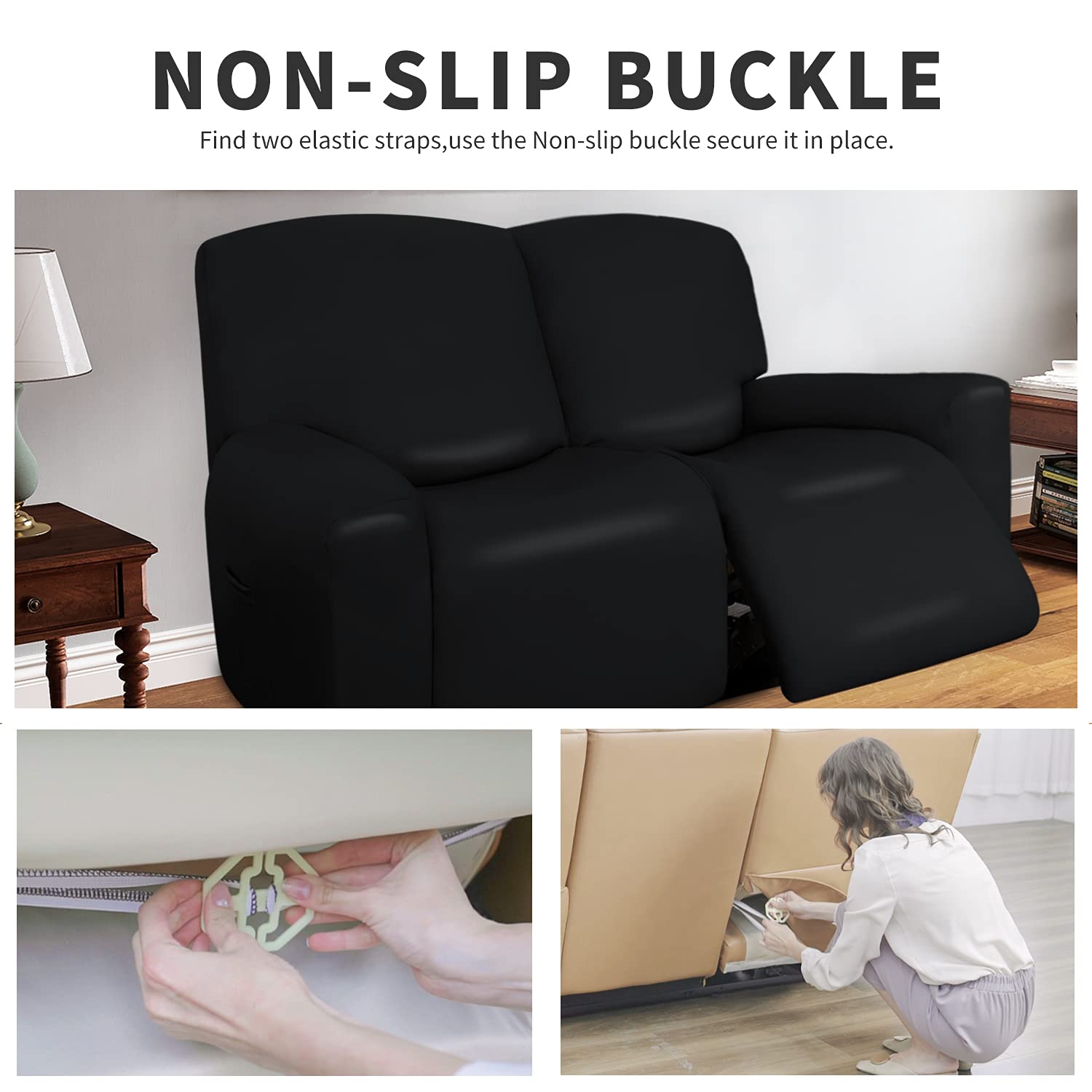 Foto 6 pulgar | Fundas Para Sofá De Dos Plazas Reclinable, Fáciles De Llevar, De Piel Sintética, Impermeables - Venta Internacional.
