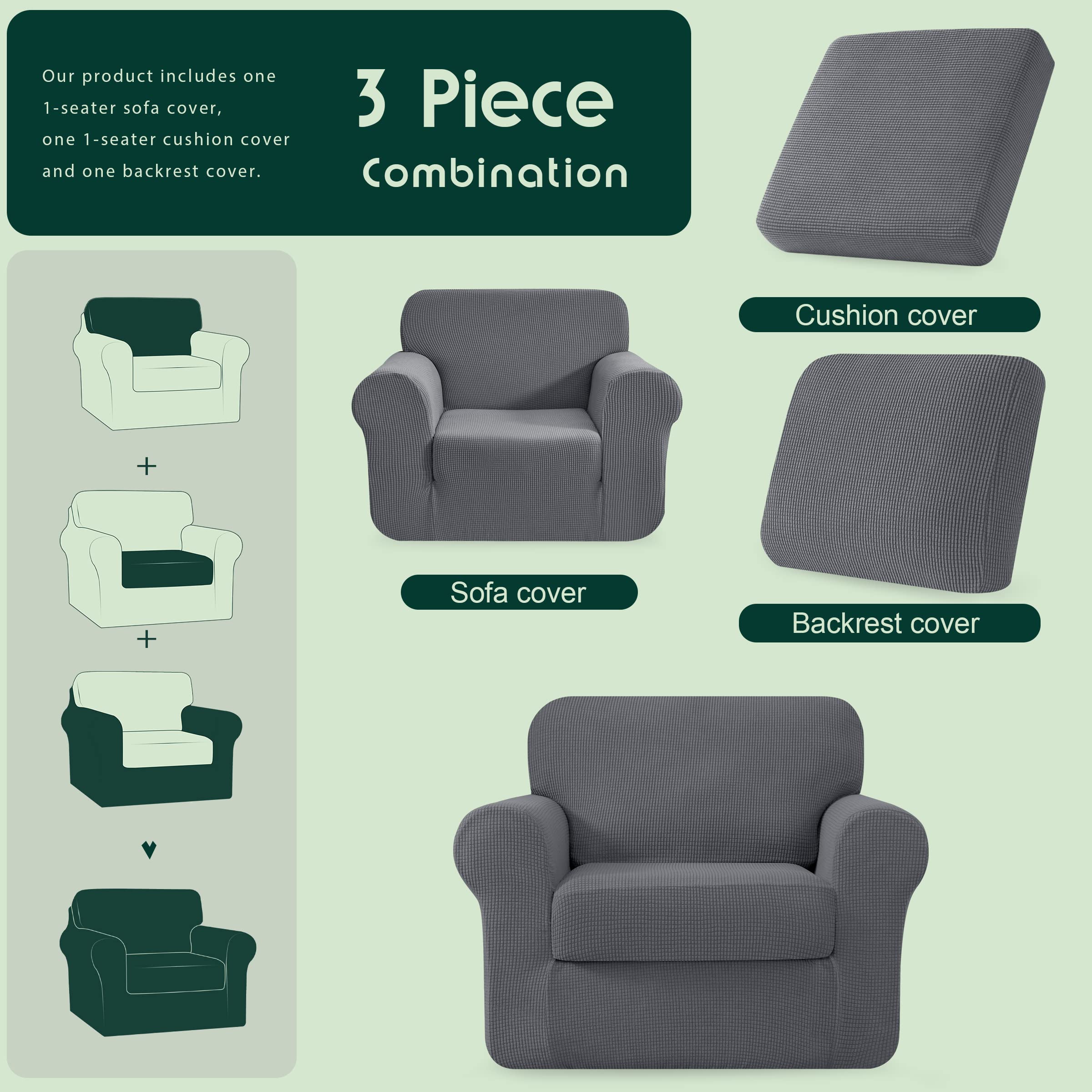 Foto 4 pulgar | Funda De Sofá Chun Yi Para Sillón Elástico De 1 Plaza, 3 Piezas - Venta Internacional.