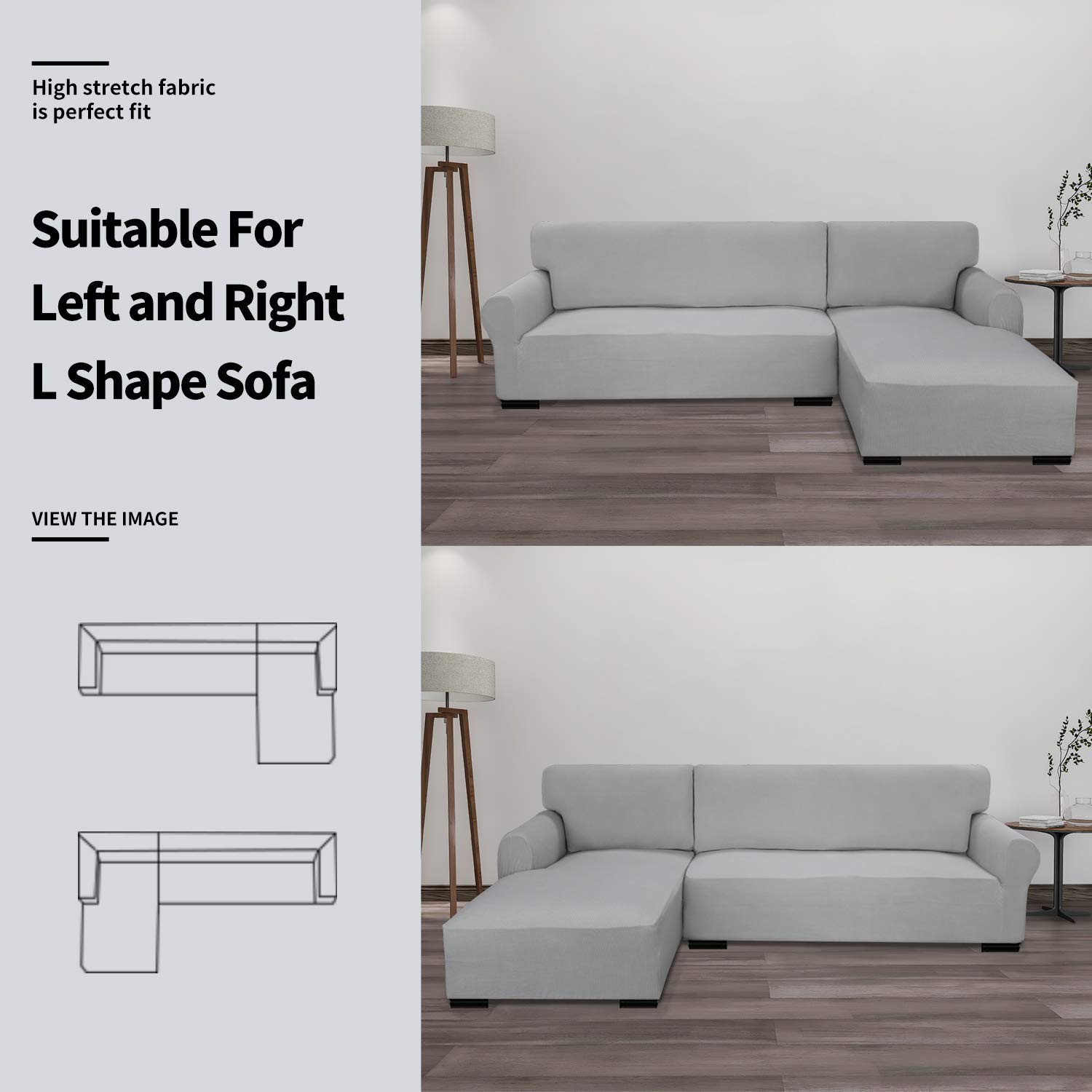 Foto 4 pulgar | Sofá Seccional Elástico Slipcover, Fácil De Llevar, 2 Piezas, En Forma De L - Venta Internacional.