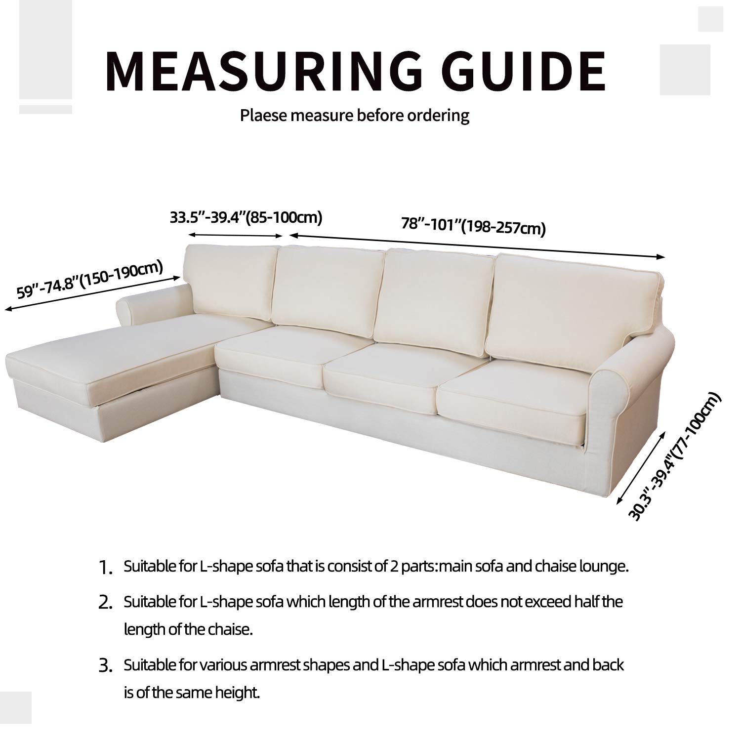 Foto 6 | Sofá Seccional Elástico Slipcover, Fácil De Llevar, 2 Piezas, En Forma De L - Venta Internacional.