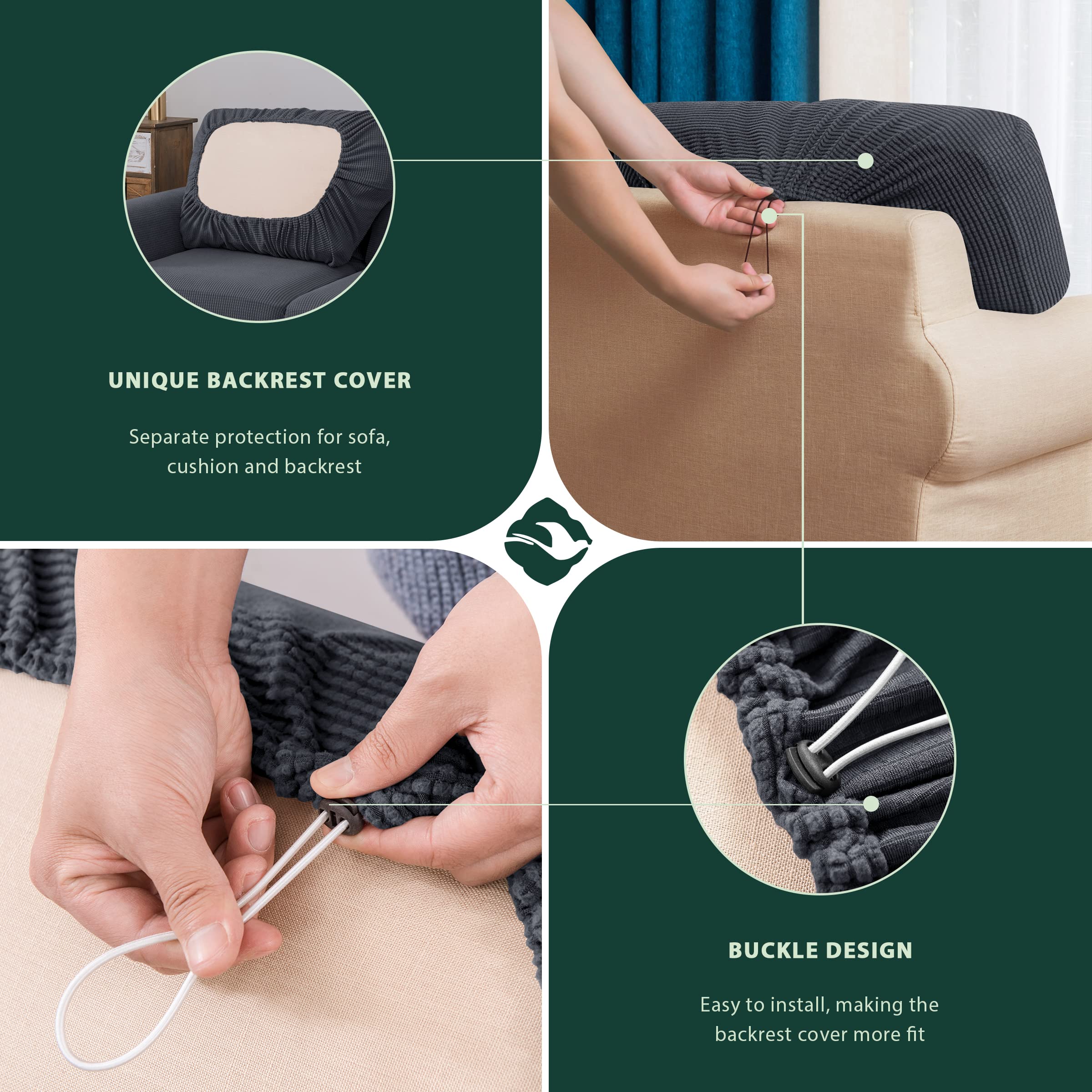 Foto 5 | Funda De Sofá Elástica Chun Yi De 5 Piezas Para Sofá De Dos Plazas - Venta Internacional.