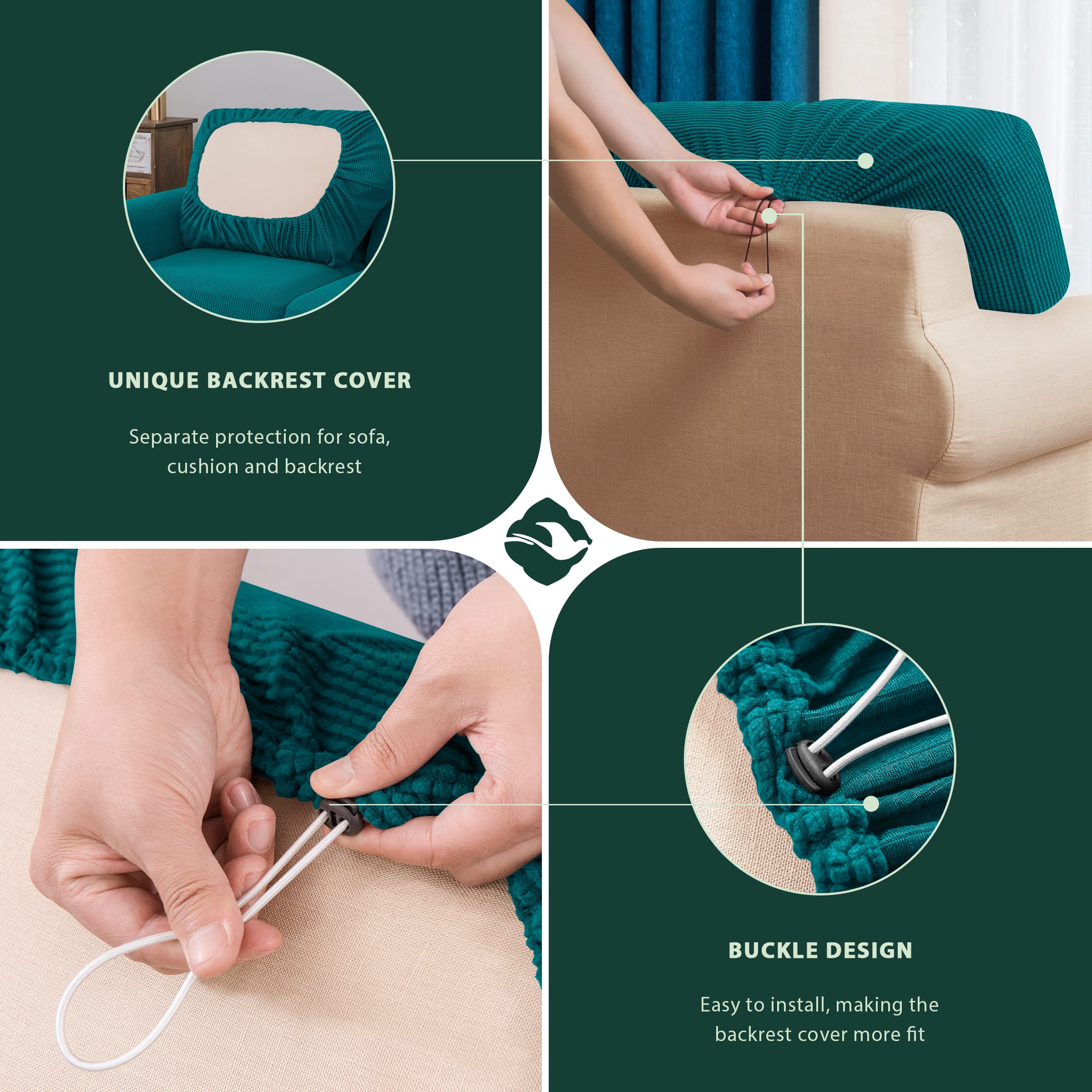 Foto 6 pulgar | Funda De Sofá Elástica Chun Yi De 5 Piezas Para Sofá De Dos Plazas - Venta Internacional.
