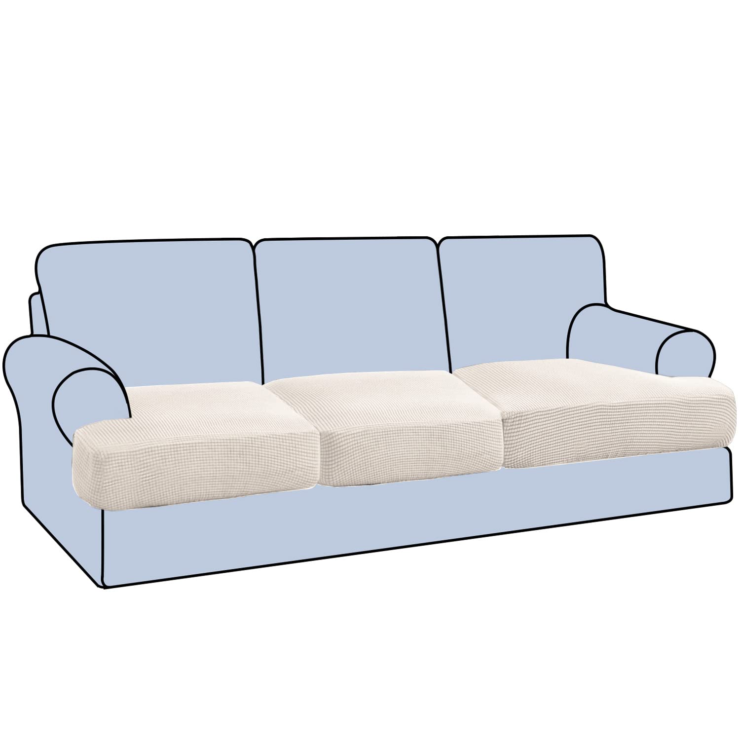 Sofá Slipcovers H.versailtex Stretch En Forma De T De 3 Piezas - Venta Internacional. $1,147
