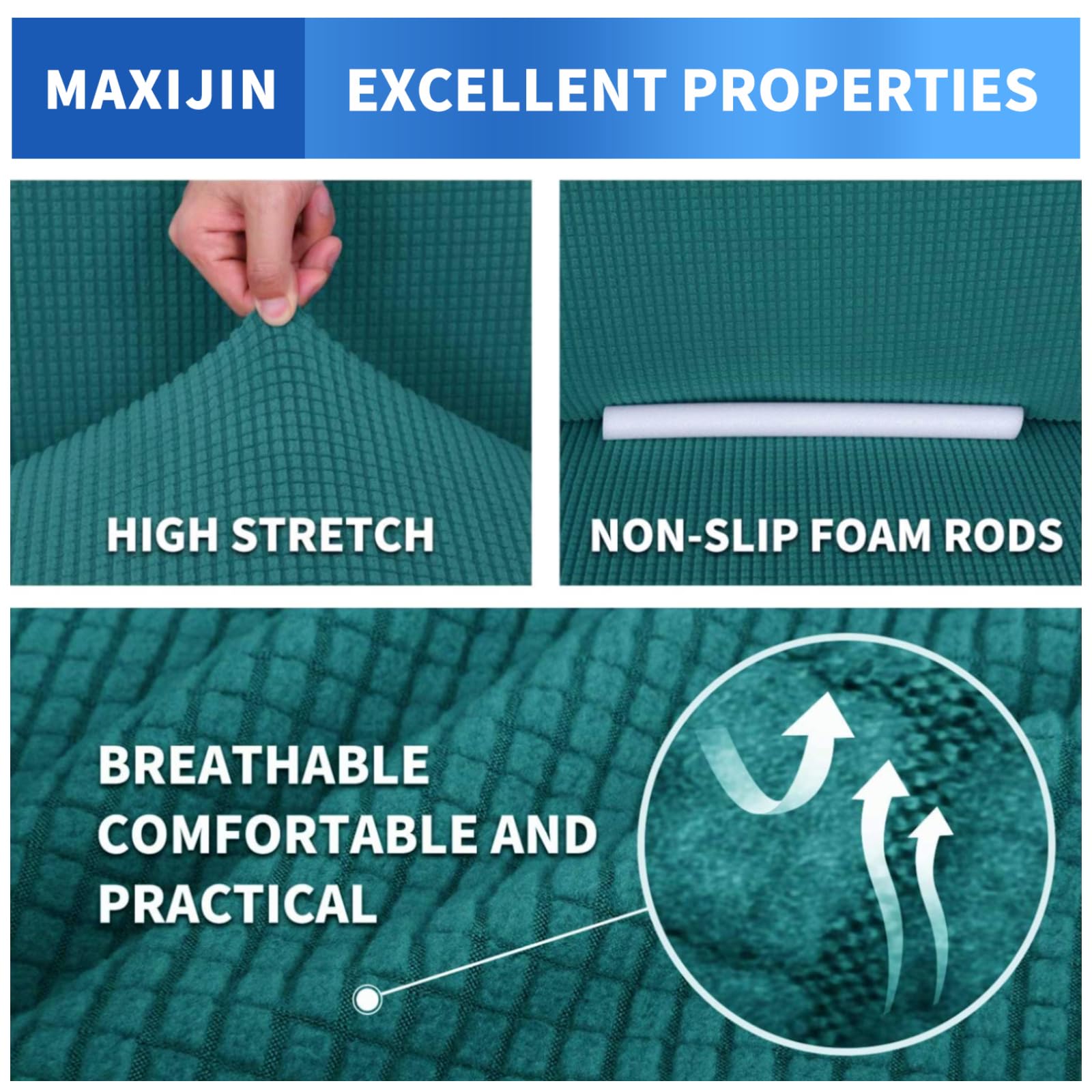 Foto 5 pulgar | Funda De Sofá Maxijin Super Stretch Para Sofá De 3 Cojines - Venta Internacional.